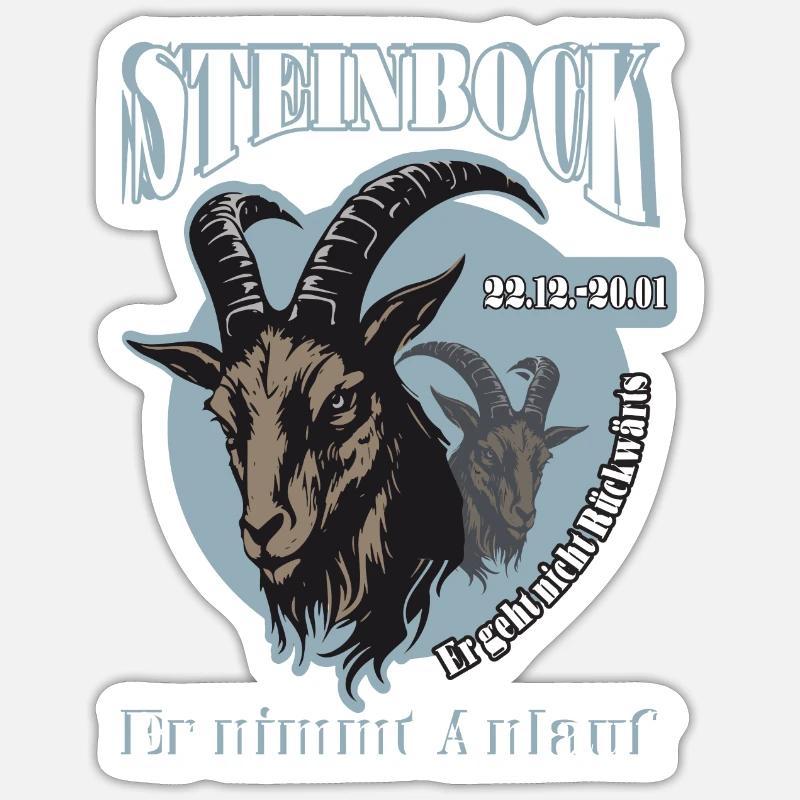 Geburtstag Steinbock Sternzeichen Spruch Sticker Größe S (10 x 10 cm)