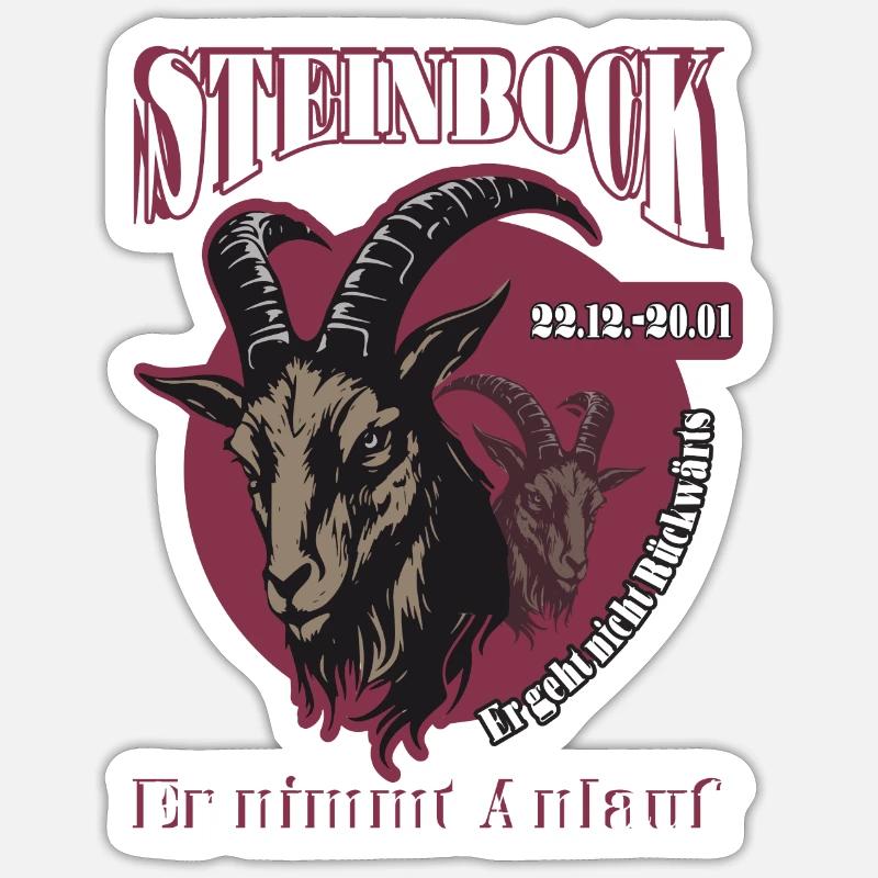 Geburtstag Steinbock Sternzeichen Spruch - Sticker Größe S (10 x 10 cm) - Mattweiß