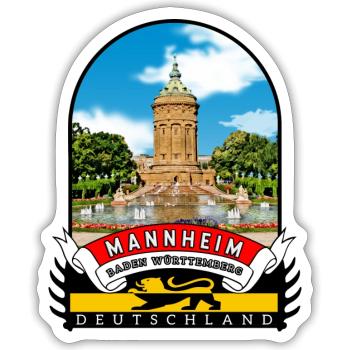 Deutschland Mannheim baden-wDeutürtemberg souvenir - Sticker Größe S (10 x 10 cm) - Mattweiß - Vorne