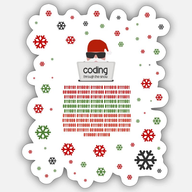 Weihnachtsmann-Programmierer Sticker Größe S (10 x 10 cm)