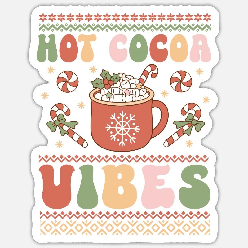 Pull de Noël moche - Sticker taille S (10 x 10 cm) - blanc mat