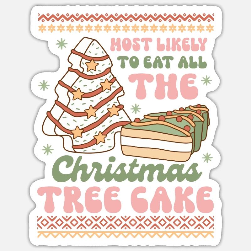 Pull de Noël moche - Sticker taille S (10 x 10 cm) - blanc mat