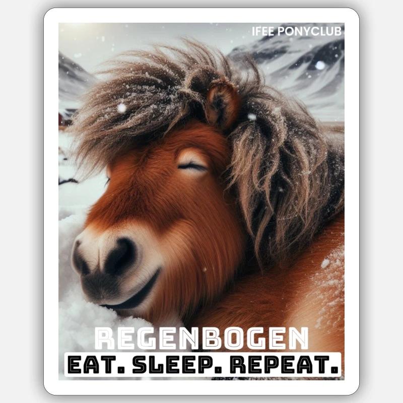 Regenbogen Mottoshirt - Sticker Größe S (10 x 10 cm) - Mattweiß