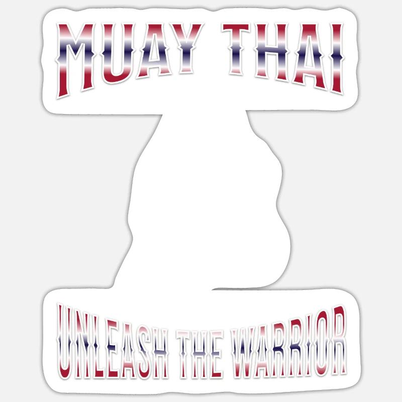 Muay Thai Boxing Muay Thai - Sticker Größe S (10 x 10 cm) - Mattweiß