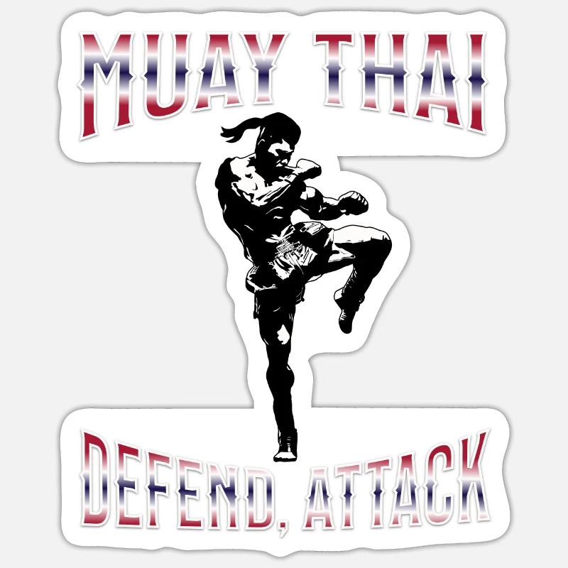 Muay Thaï Boxe Muay Thaï - Sticker taille S (10 x 10 cm) - blanc mat