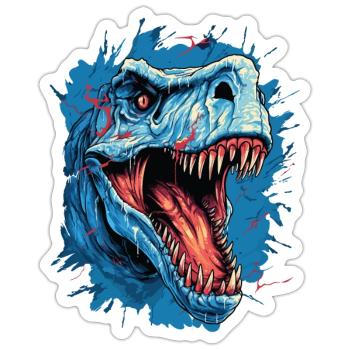 T-Rex Dinosaur Dino Tyrannosaurus Rex Vintage - Sticker size S (10 x 10 cm) - white matte - Front