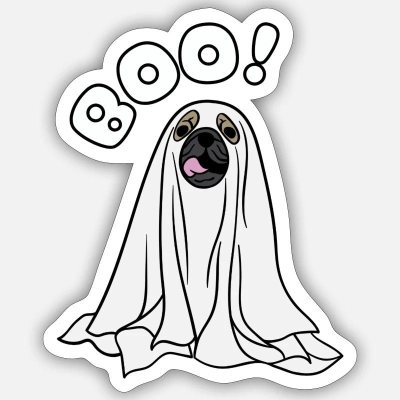 Halloween Hunde Geist Sticker Größe S (10 x 10 cm)