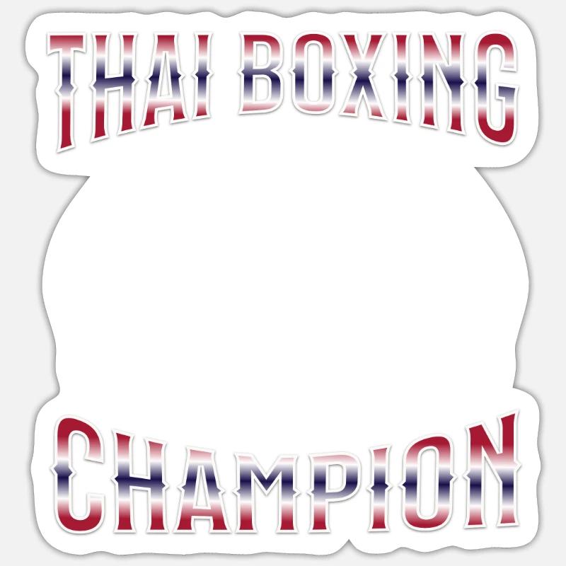 Muay Thai Boxing Muay Thai - Sticker Größe S (10 x 10 cm) - Mattweiß