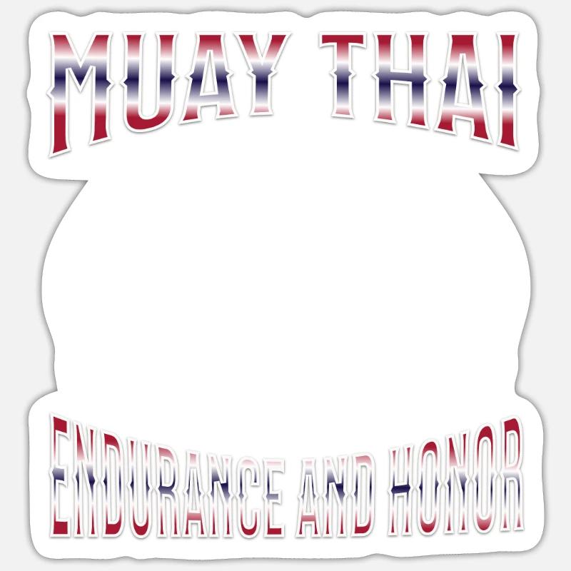 Muay Thai Boxing Muay Thai - Sticker Größe S (10 x 10 cm) - Mattweiß