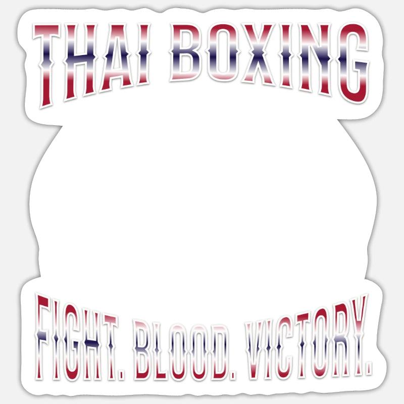 Muay Thai Boxe Muay Thai - Sticker taille S (10 x 10 cm) - blanc mat