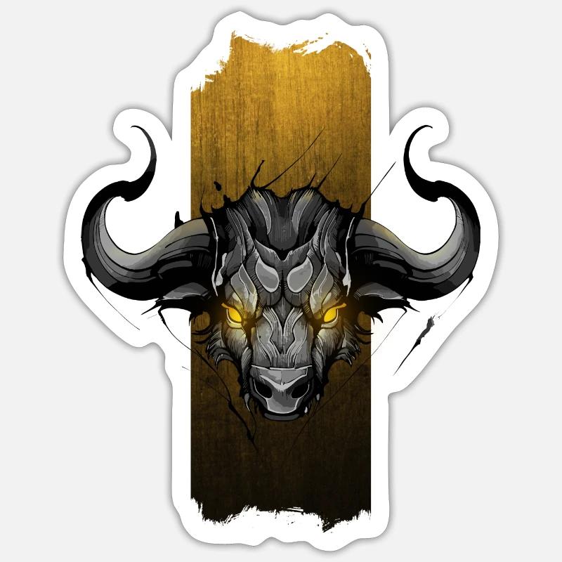 Majestätischer afrikanischer Büffel: Essenz der Savanne Sticker Größe S (10 x 10 cm)