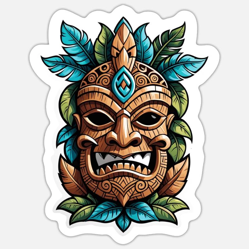 Tiki Beach - Polynesien Statue Sticker Größe S (10 x 10 cm)