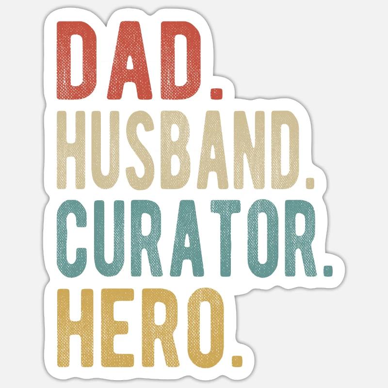 Kurator Papa Ehemann Held Sticker Größe S (10 x 10 cm)