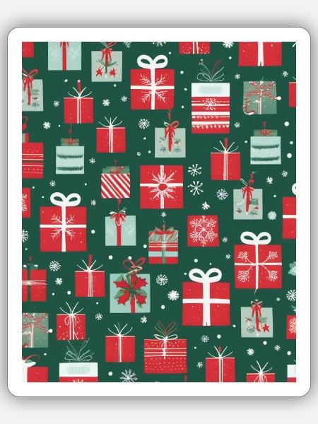 Weihnachtsmuster - Sticker Größe S (10 x 10 cm) - Mattweiß