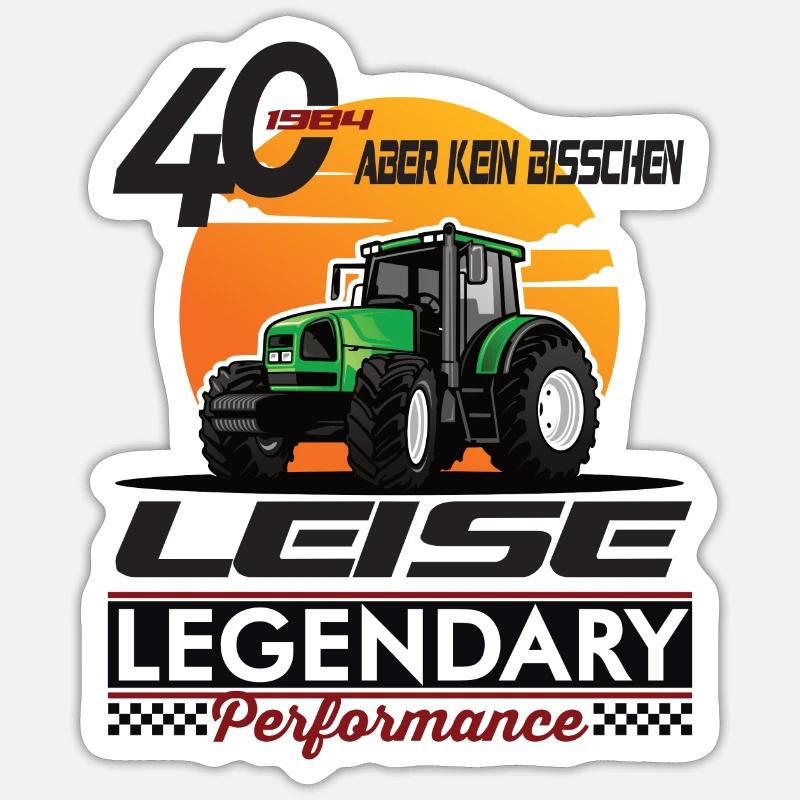 40. Geburtstag 1984 Traktor Schlepper Spruch - Sticker Größe S (10 x 10 cm) - Mattweiß