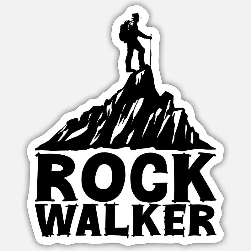 Rock Walker [Noir] Sticker taille S (10 x 10 cm)