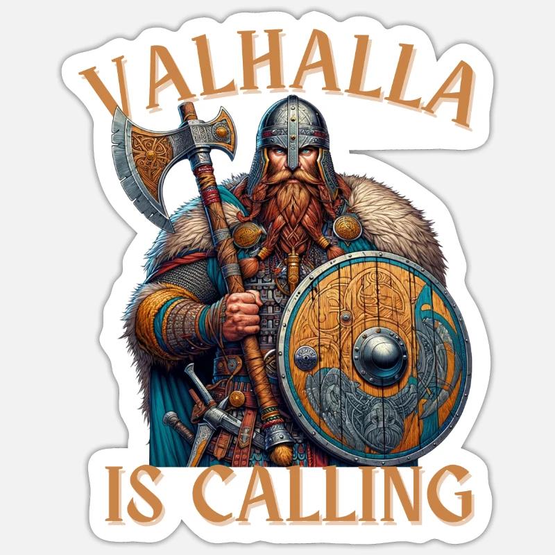 Valhalla is Calling - Sticker size S (10 x 10 cm) - white matte