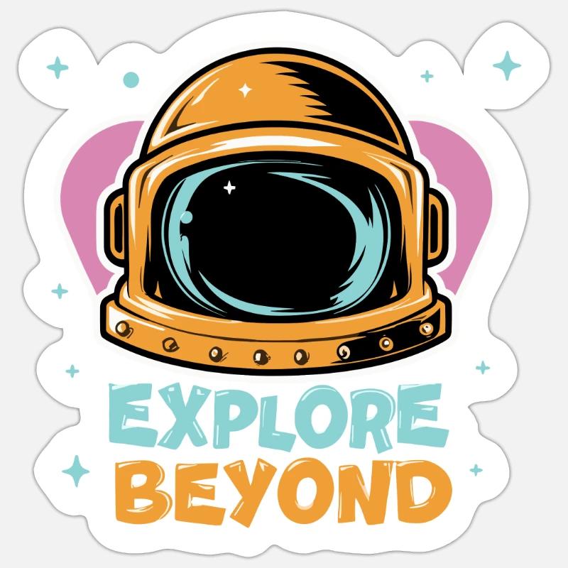 Astronaute de l’espace - Explorez au-delà Sticker taille S (10 x 10 cm)