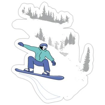 Snowboard, Winter Sports - Sticker size S (10 x 10 cm) - white matte - Front