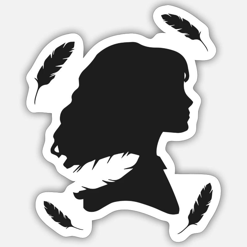Hermine mit fliegenden Federn Sticker Größe S (10 x 10 cm)