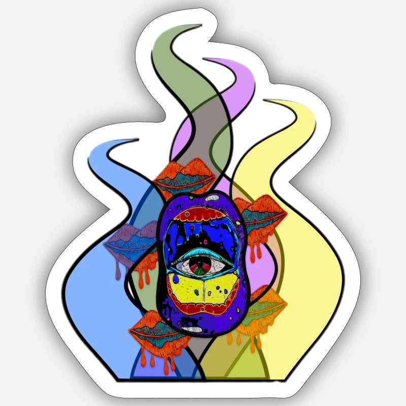 LUCID FLAMES - Sticker Größe S (10 x 10 cm) - Mattweiß