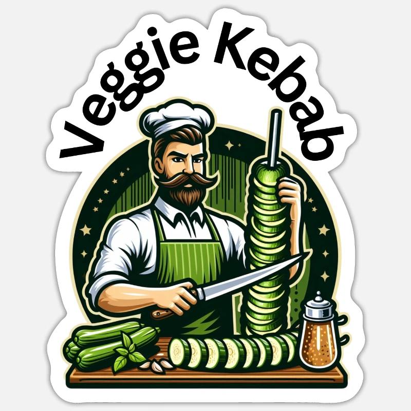 Veggie Kebab - Sticker size S (10 x 10 cm) - white matte