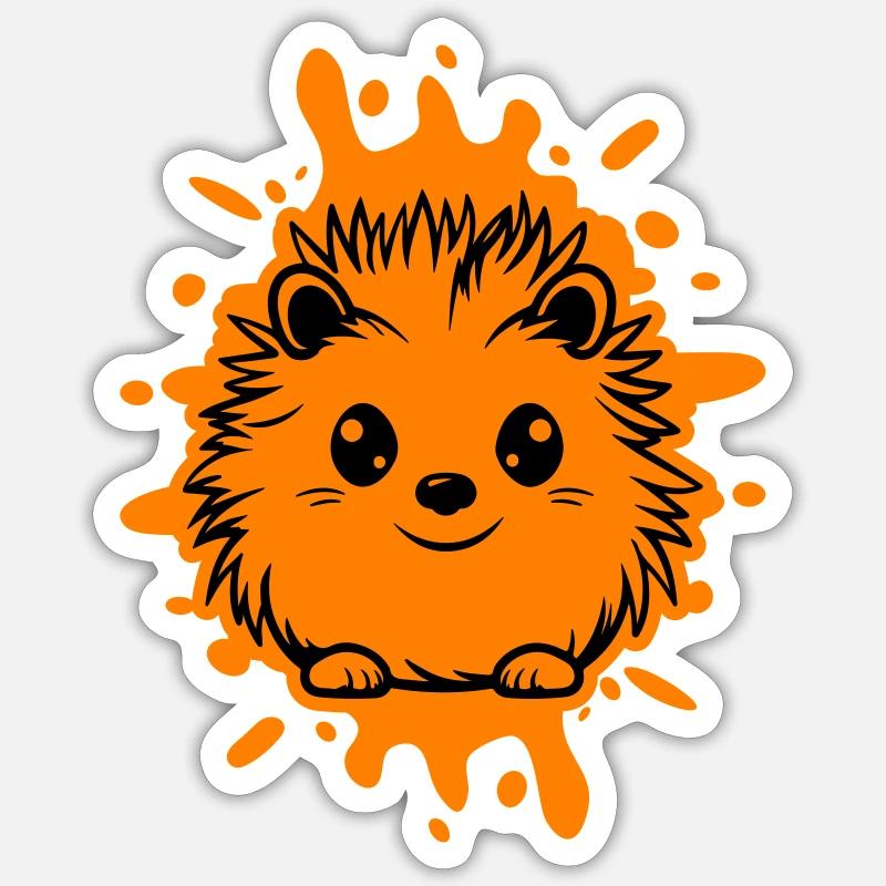 Hérisson, Animal, Bébé - Sticker taille S (10 x 10 cm) - blanc mat