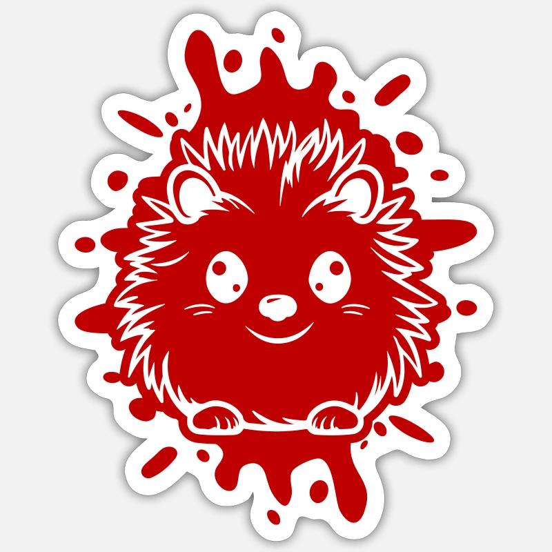 Hérisson, Animal, Bébé - Sticker taille S (10 x 10 cm) - blanc mat