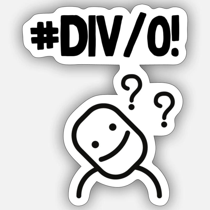 #DIV/0! Excel Error - Sticker size S (10 x 10 cm) - white matte