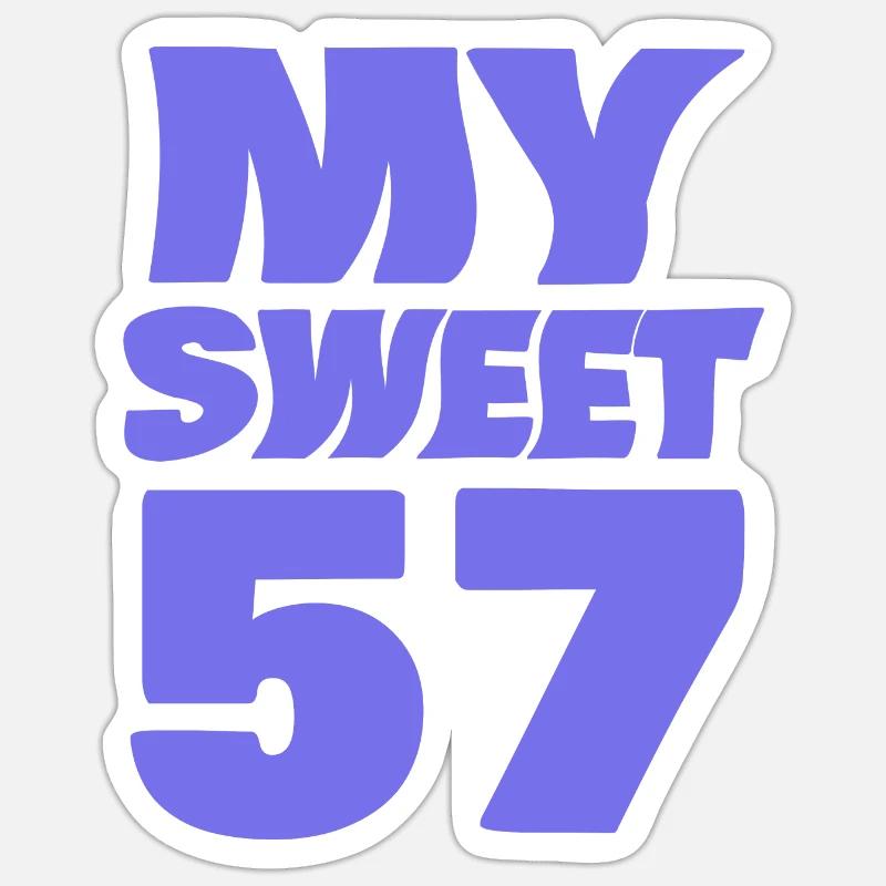 Age 57 - Sticker size S (10 x 10 cm) - white matte