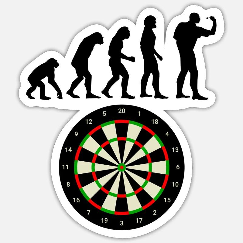 Die Dart Evolution - Sticker Größe S (10 x 10 cm) - Mattweiß