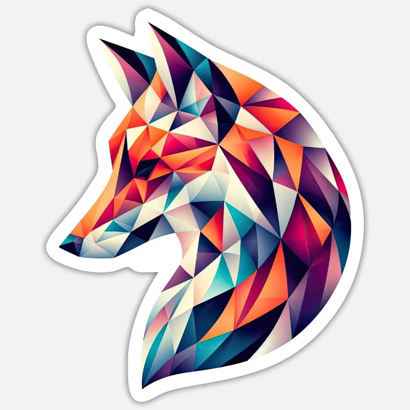 Fuchs vektor - Sticker Größe S (10 x 10 cm) - Mattweiß