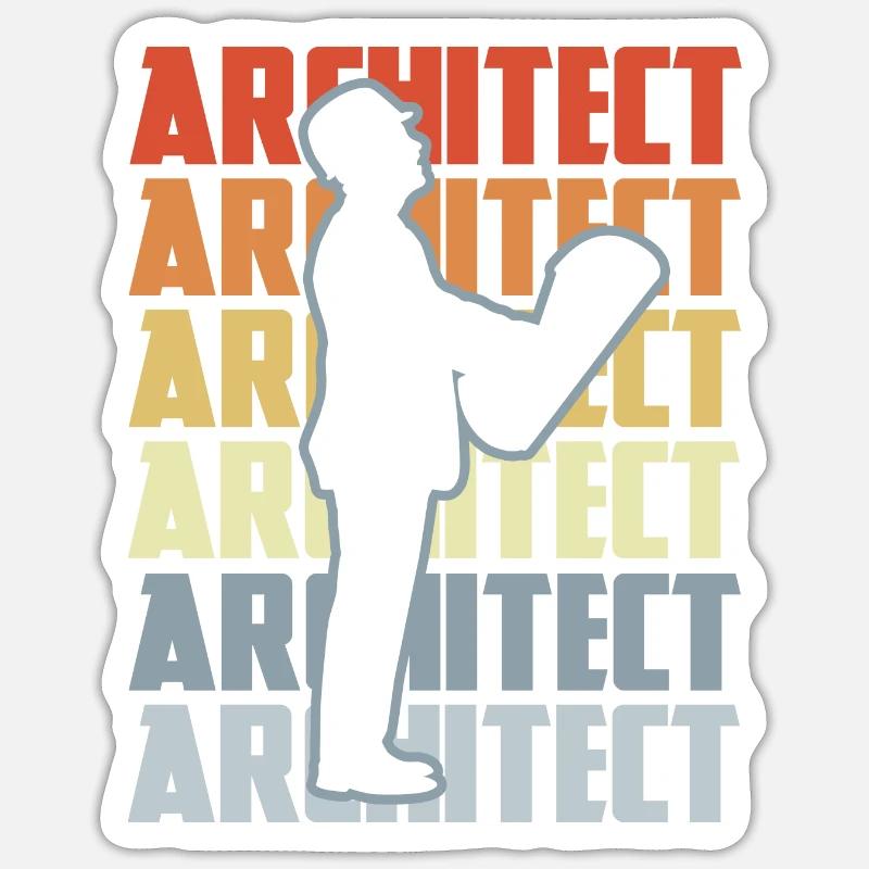 Architecte rétro Sticker taille S (10 x 10 cm)