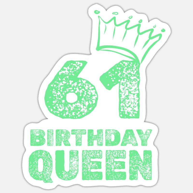 Geburtstag 61 - Sticker Größe S (10 x 10 cm) - Mattweiß