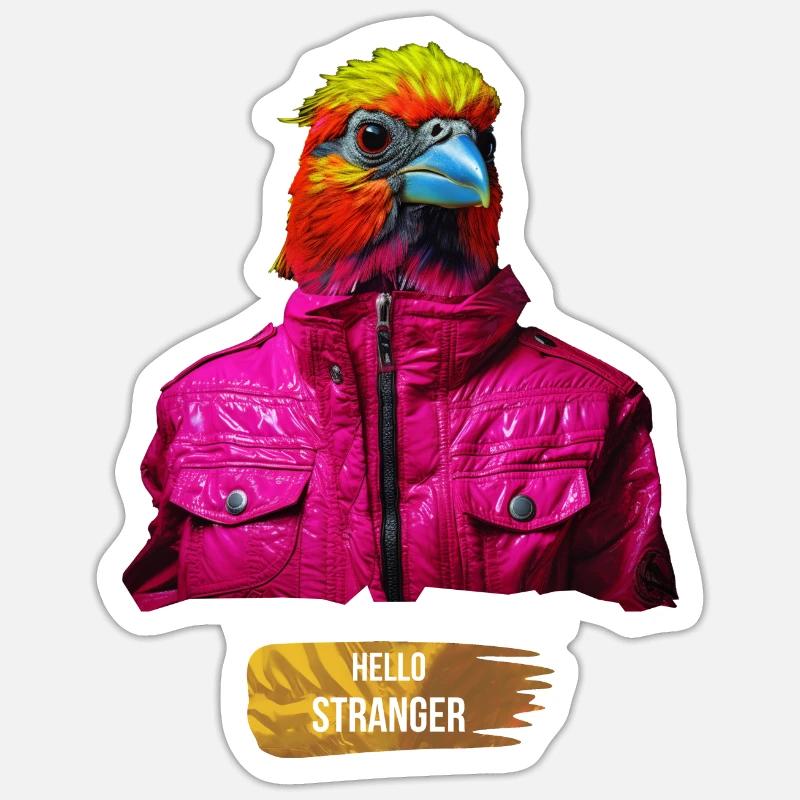 Crazy Birdy - Sticker size S (10 x 10 cm) - white matte