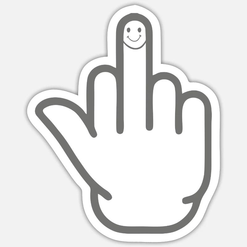 Mittelfinger Sticker Größe S (10 x 10 cm)