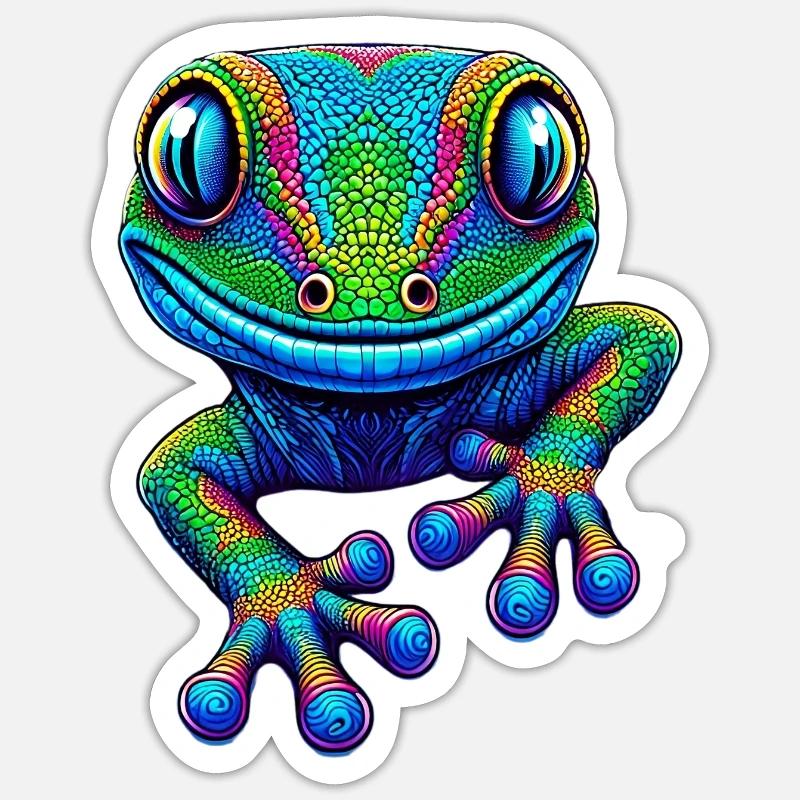 Gecko - Sticker size S (10 x 10 cm) - white matte