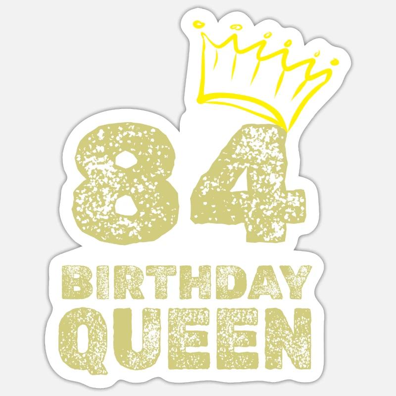 84 ans - Sticker taille S (10 x 10 cm) - blanc mat