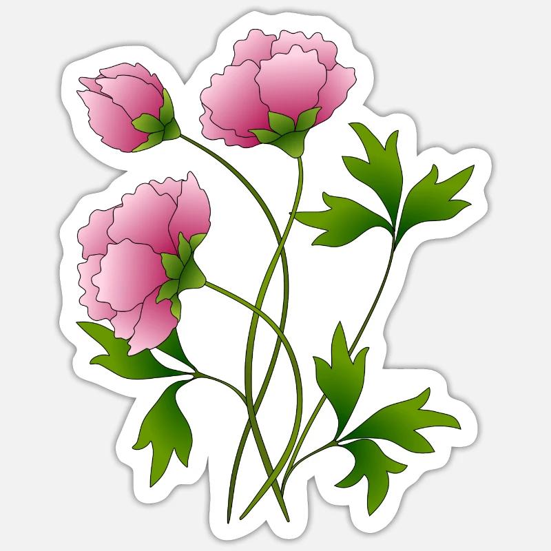 Blumen - Sticker Größe S (10 x 10 cm) - Mattweiß