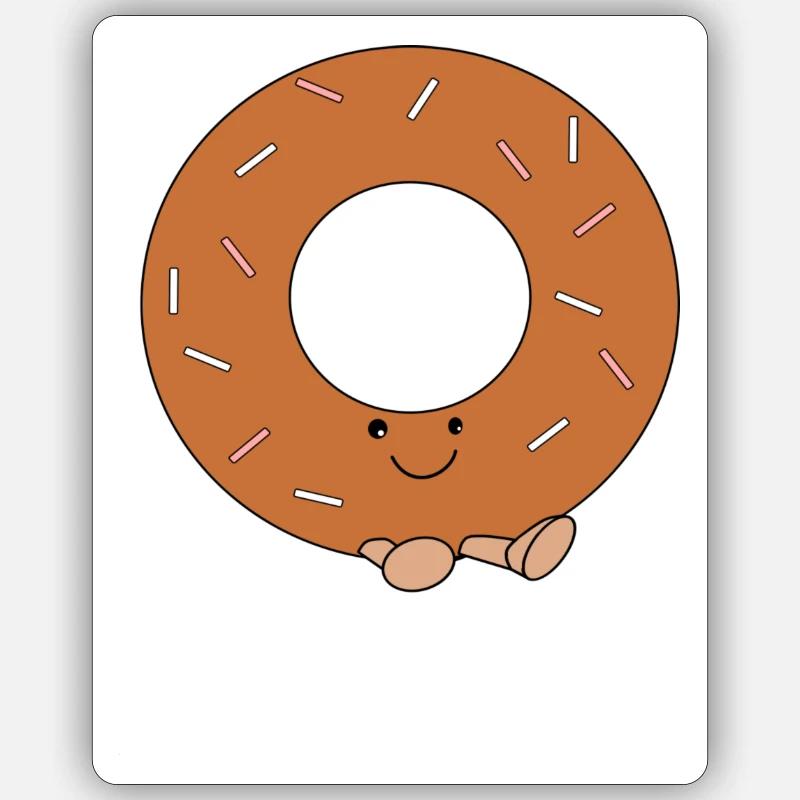 Süßer Comic-Doughnut - Sticker Größe S (10 x 10 cm) - Mattweiß