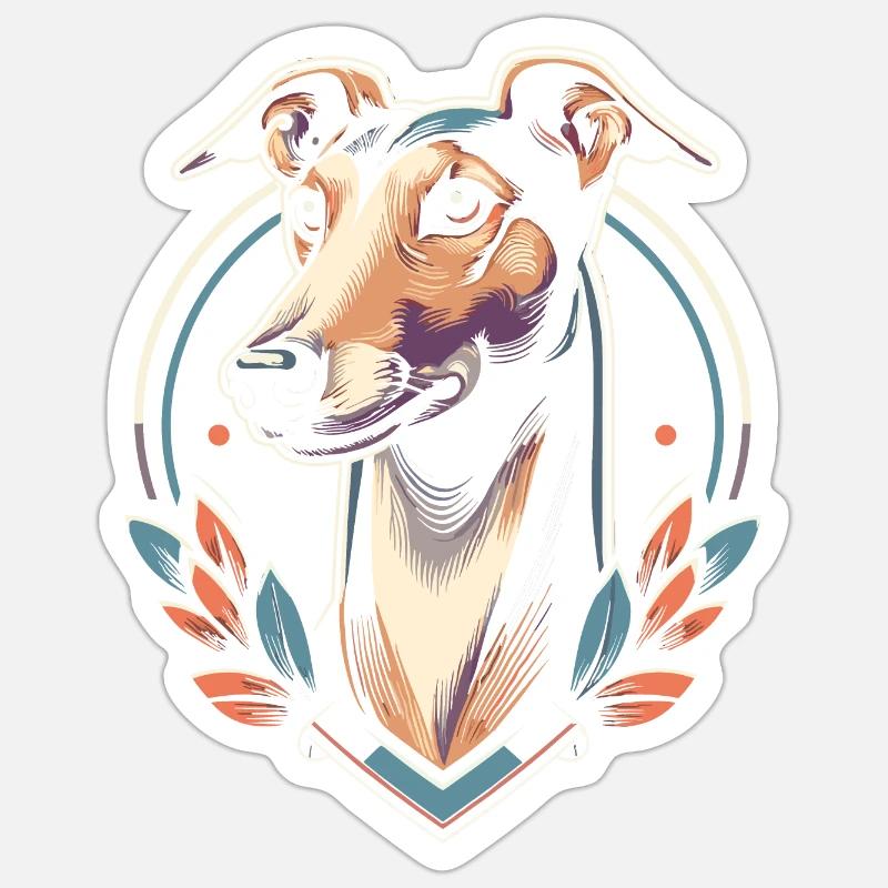 Whippet Sticker taille S (10 x 10 cm)