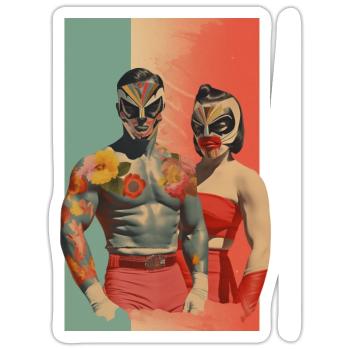 Sei mein Wrestling-Valentinstag - Sticker Größe S (10 x 10 cm) - Mattweiß - Vorne