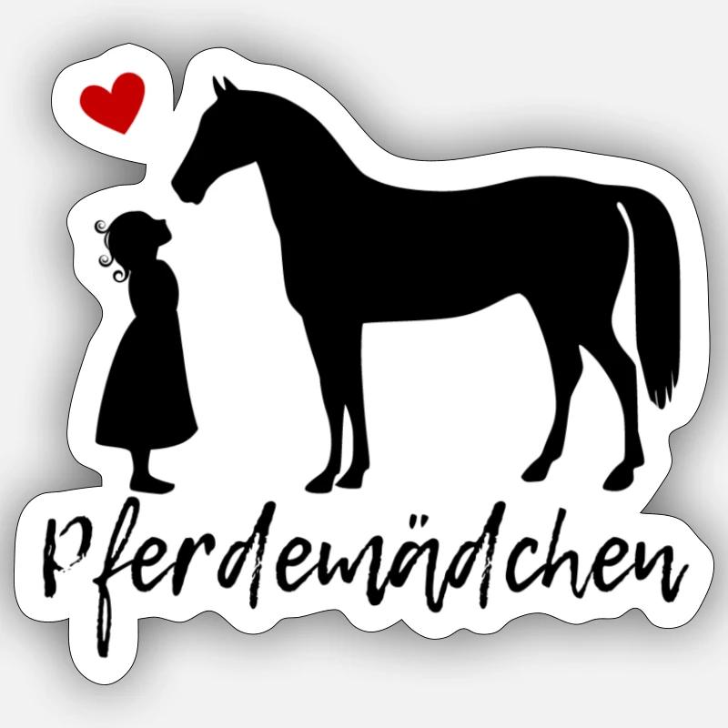 Pferdemädchen Sticker Größe S (10 x 10 cm)