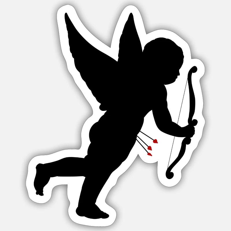 cupidon - Sticker taille S (10 x 10 cm) - blanc mat