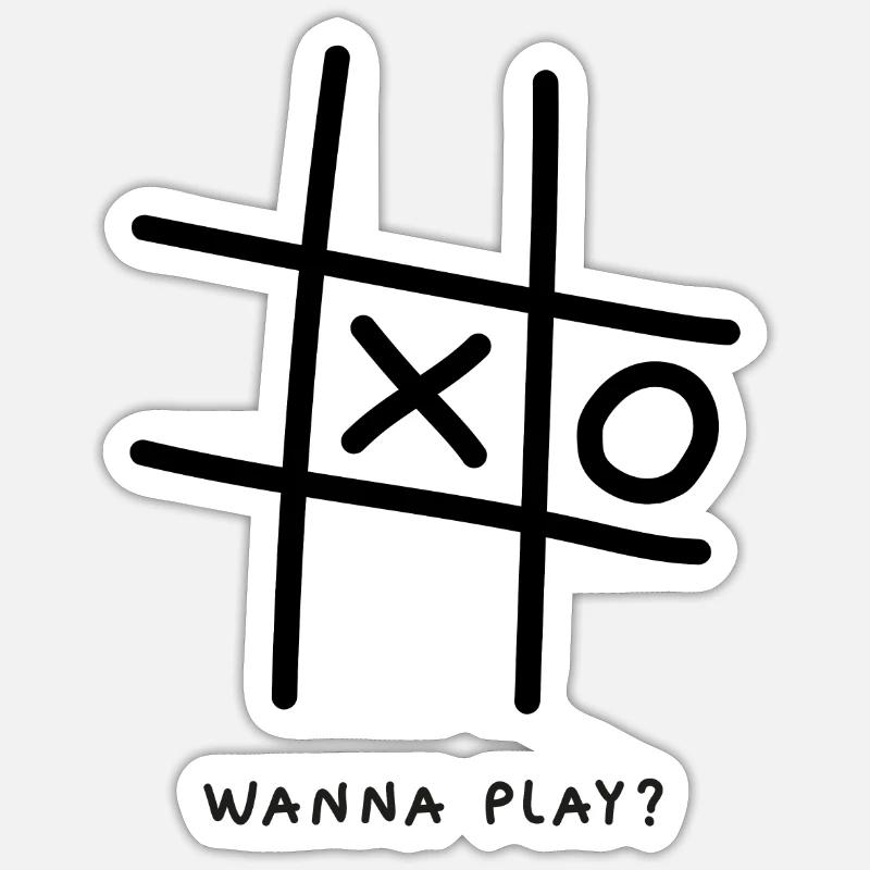 Tic Tac Toe - Sticker taille S (10 x 10 cm) - blanc mat