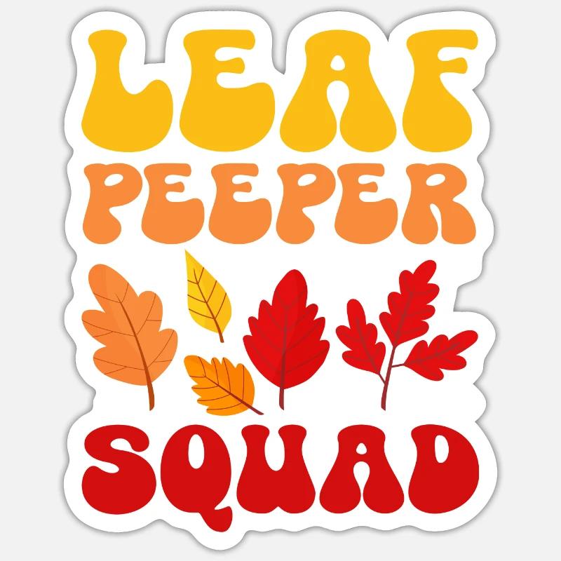 Leaf Peeper Squad Fall Season Leaf Collecting Sticker Größe S (10 x 10 cm)