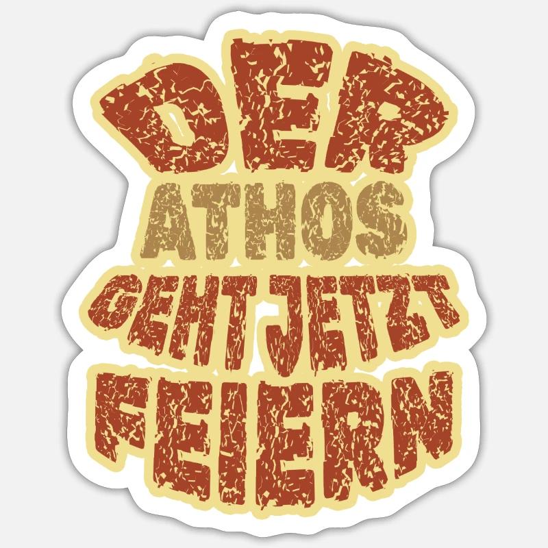 Athos Athos - Sticker Größe S (10 x 10 cm) - Mattweiß