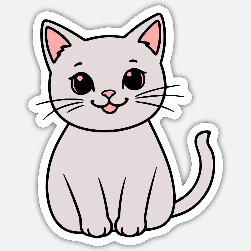 gray kitten Sticker size S (10 x 10 cm)