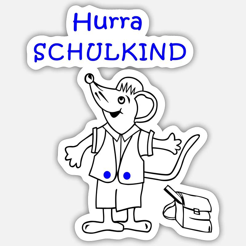 Hurra Schulkind Einschulung Sticker Größe S (10 x 10 cm)