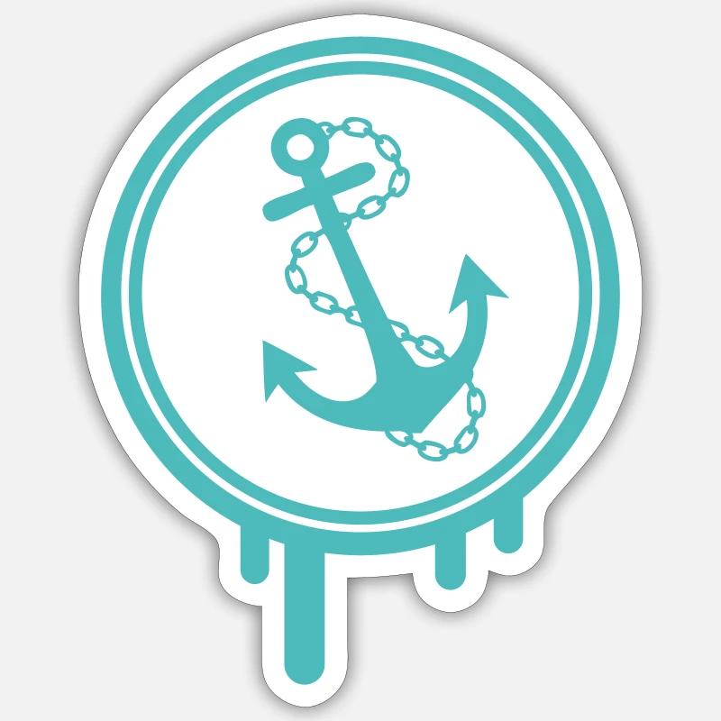 Anchor Icon Blobs Sticker size S (10 x 10 cm)